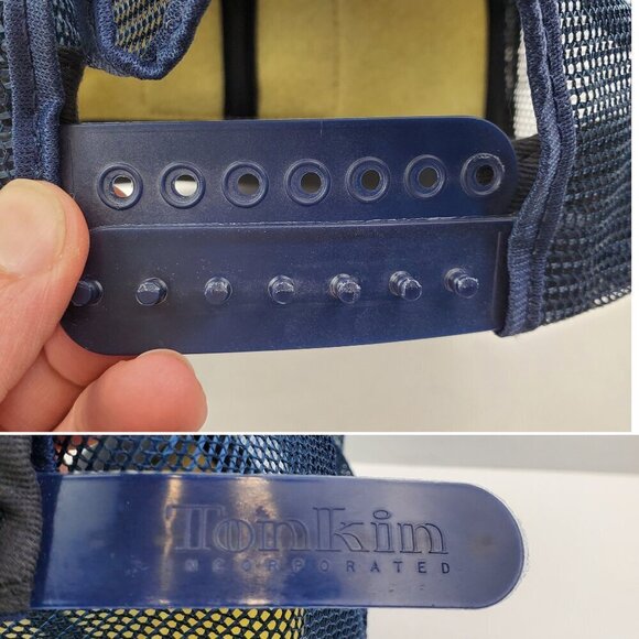 CAT Vintage Trucker Hat Snapback USA Blue Mesh Foam Caterpillar Tonkin NWOT - Picture 7 of 13